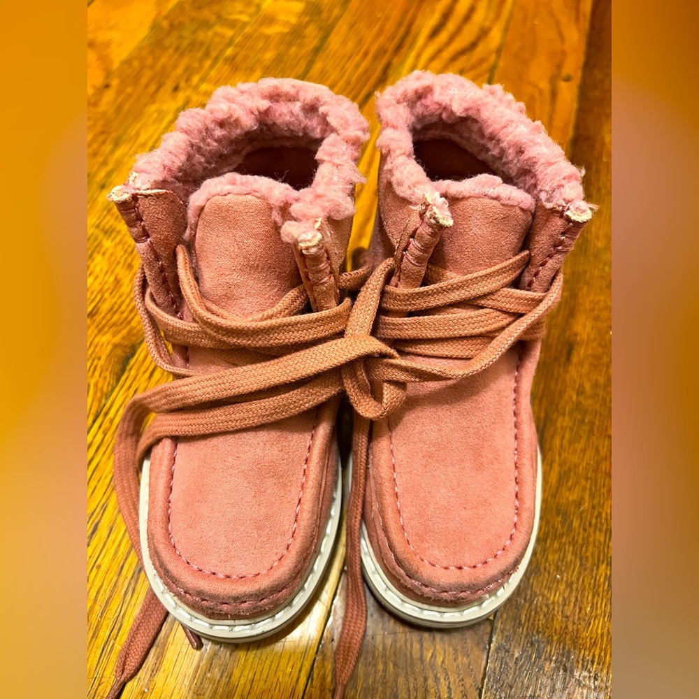 Gap toddler cozy tie boots color pink size 7